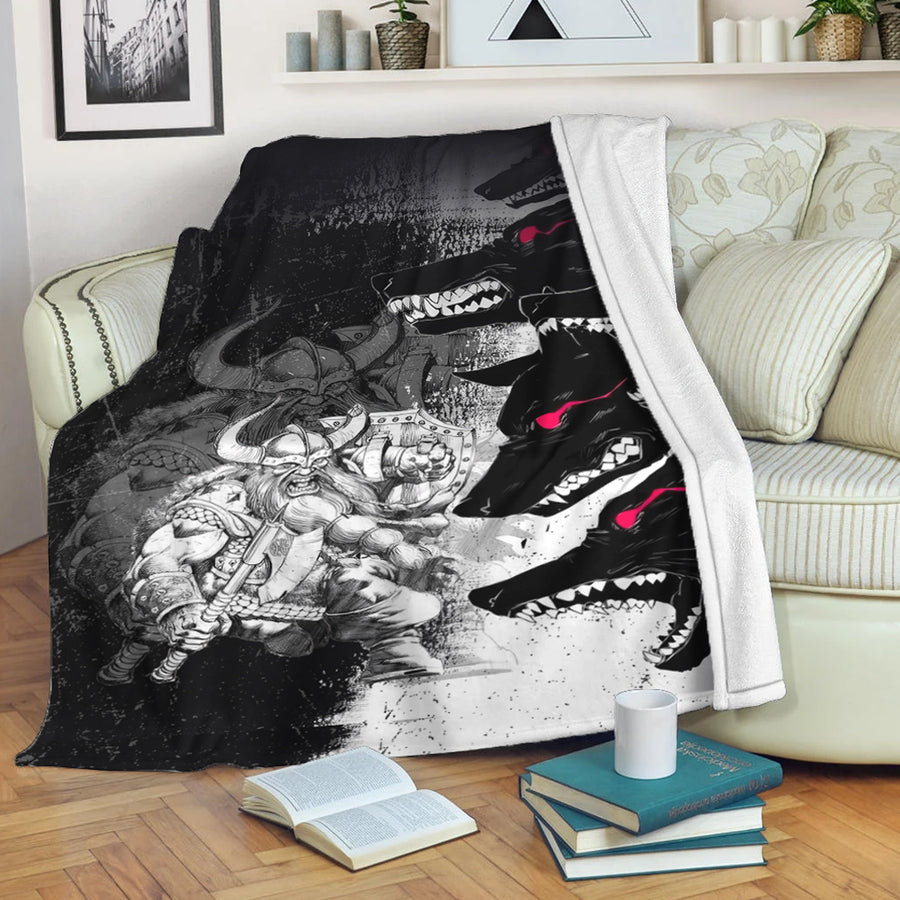 Ligerking Premium Blanket - Berserker and Wolf Red Eyes Home Set Premium Blanket A35