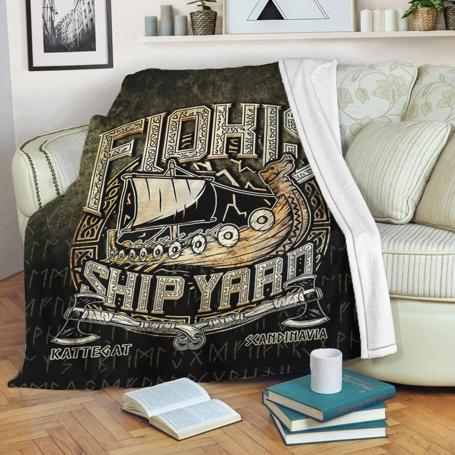 Ligerking Premium Blanket - The Viking Flokis Ship Yard Premium Blanket A7