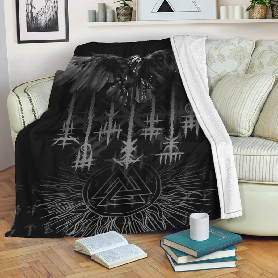 Ligerking Premium Blanket - Raven and Valknut Premium Blanket A94