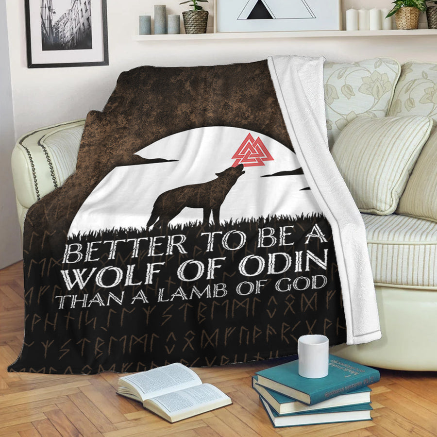 Ligerking Premium Blanket - Better To Be A Wolf Of Odin Than A Lamb Of God Premium Blanket A7