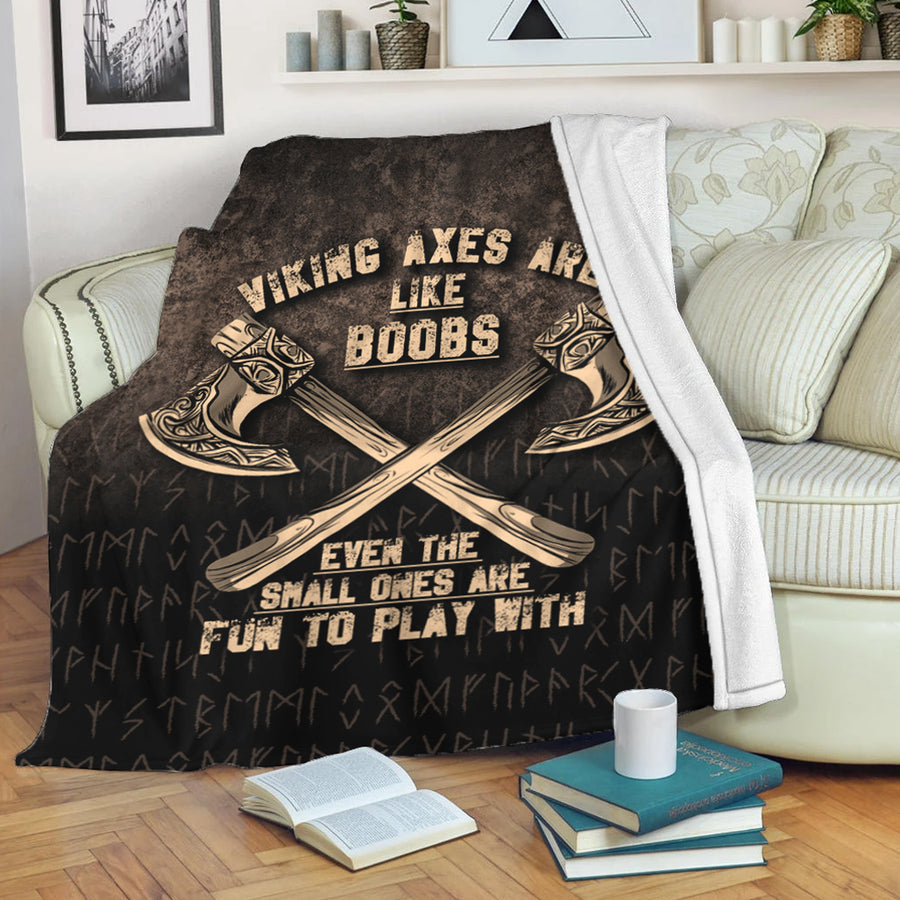 Ligerking Premium Blanket -Viking Axes Are Like Boobs Premium Blanket A7