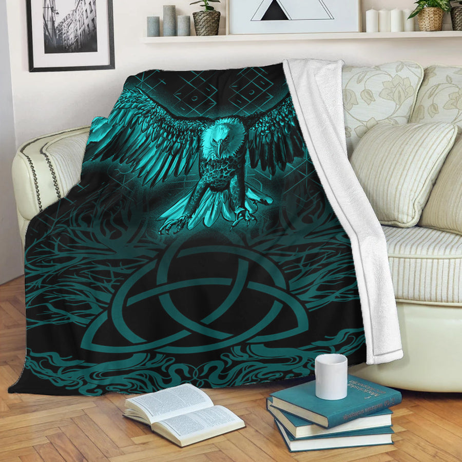 Ligerking Premium Blanket - Raven Tree Cletic Turquoise Blanket A95