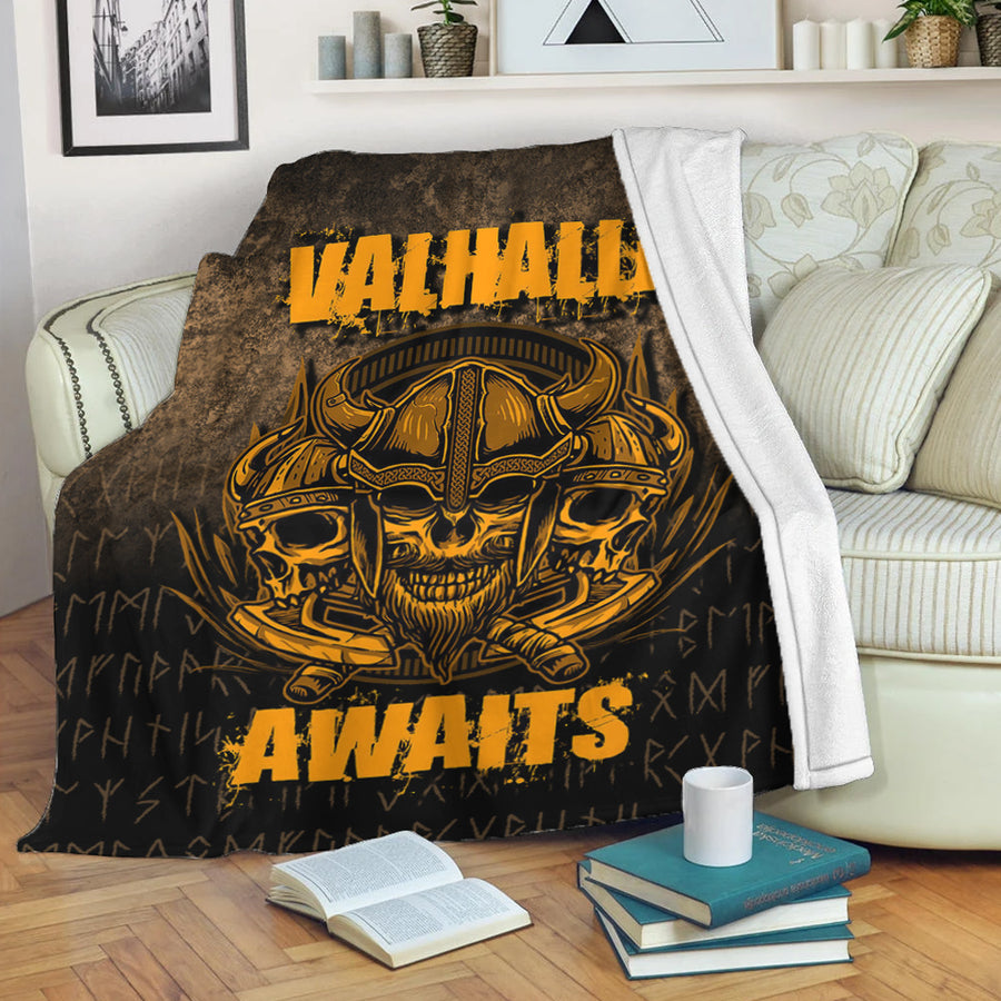 Ligerking Premium Blanket - Valhalla Awaits Warrior Premium Blanket A7