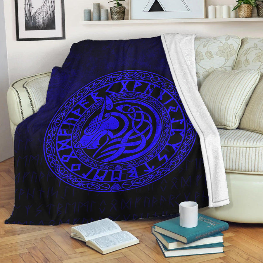 Ligerking Premium Blanket - Viking Wolf - Blue Version Premium Blanket A7
