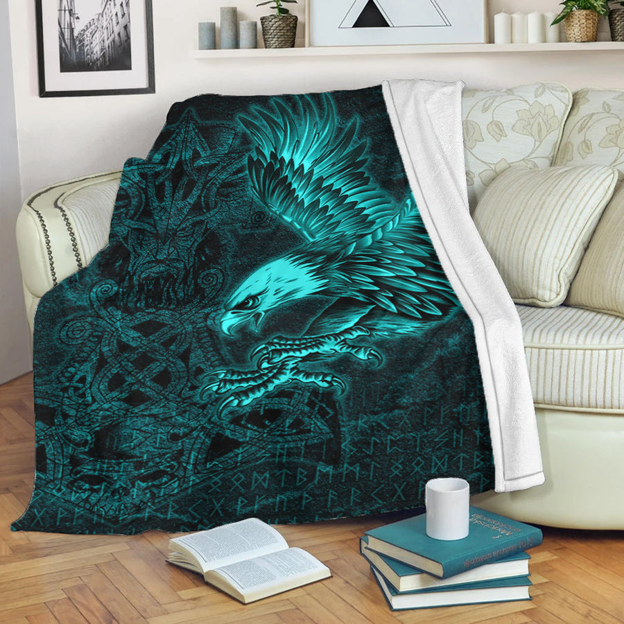 Ligerking Premium Blanket - Raven Mjolnir Turquoise Premium Blanket A95