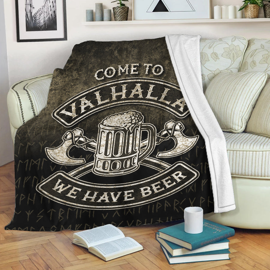 Ligerking Premium Blanket - Cute Victory Or Valhalla Shield Maiden Norse Viking Warrior Premium Blanket A7