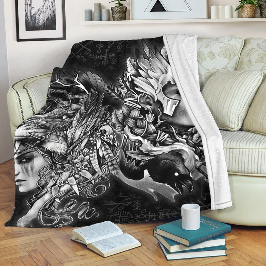 Ligerking Premium Blanket - Valkyries And Bear Raven Premium Blanket A95