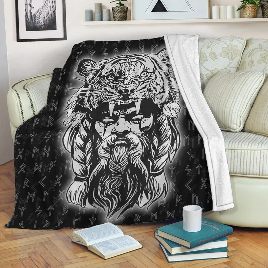 Ligerking Premium Blanket -Wolf Odin Viking Set Premium Blanket A95