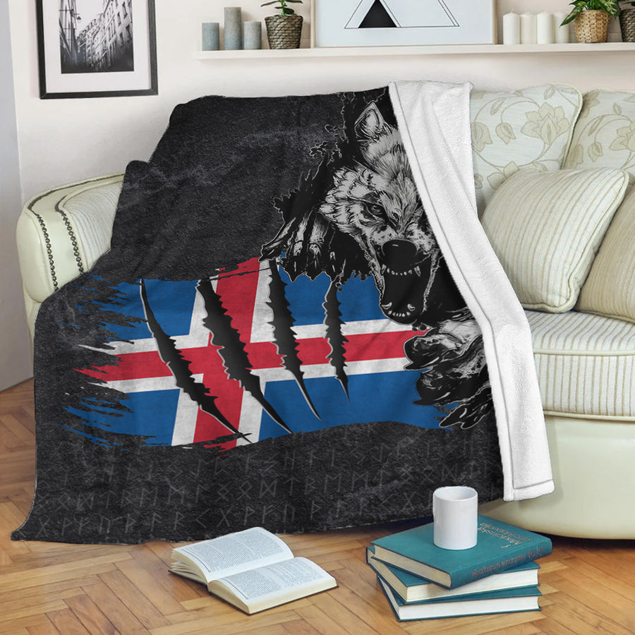 Ligerking Premium Blanket - Iceland Wolf Viking Premium Blanket A95