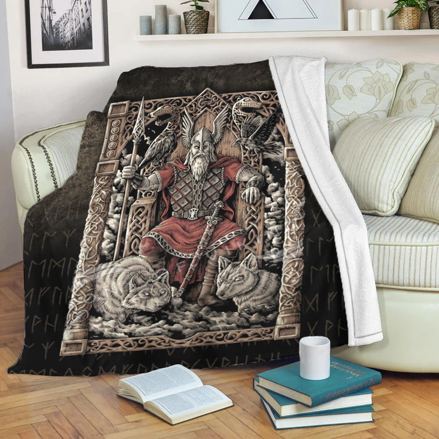 Ligerking Premium Blanket - Odin on Throne Premium Blanket A7
