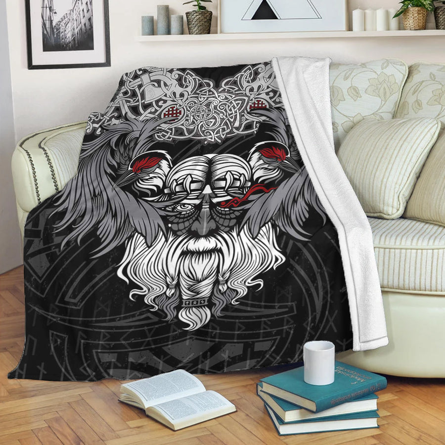 Ligerking Premium Blanket - God Odin and His Raven Premium Blanket A94