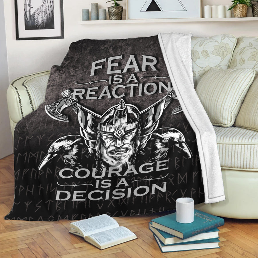 Ligerking Premium Blanket - Fear Is A Reaction Courage Is A Decision Premium Blanket A7