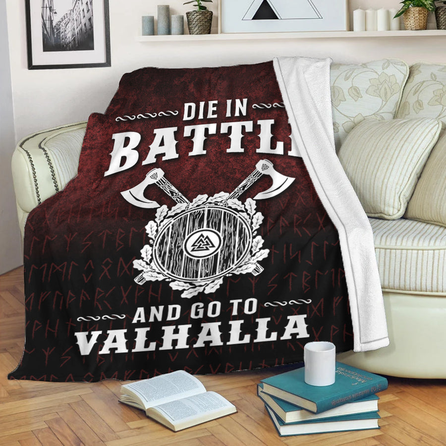 Ligerking Premium Blanket - Die in Battle and Go To Valhalla Premium Blanket A7
