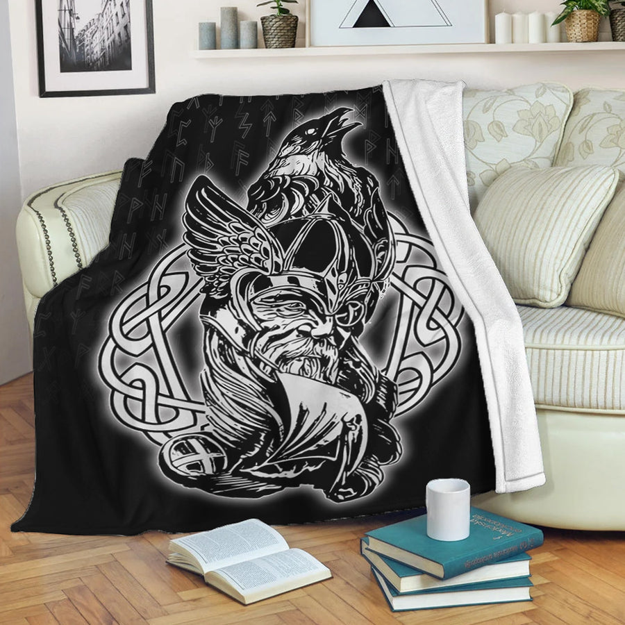 Ligerking Premium Blanket -Odin Raven Viking Set Premium Blanket A95