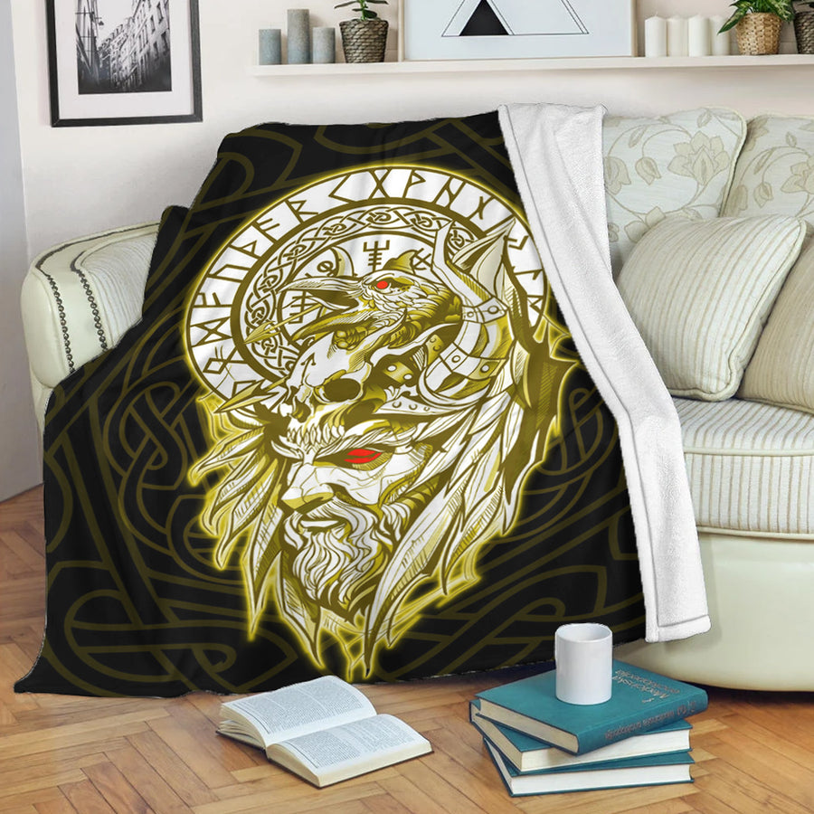 Ligerking Premium Blanket -Viking Odin Set Gold Premium Blanket A95