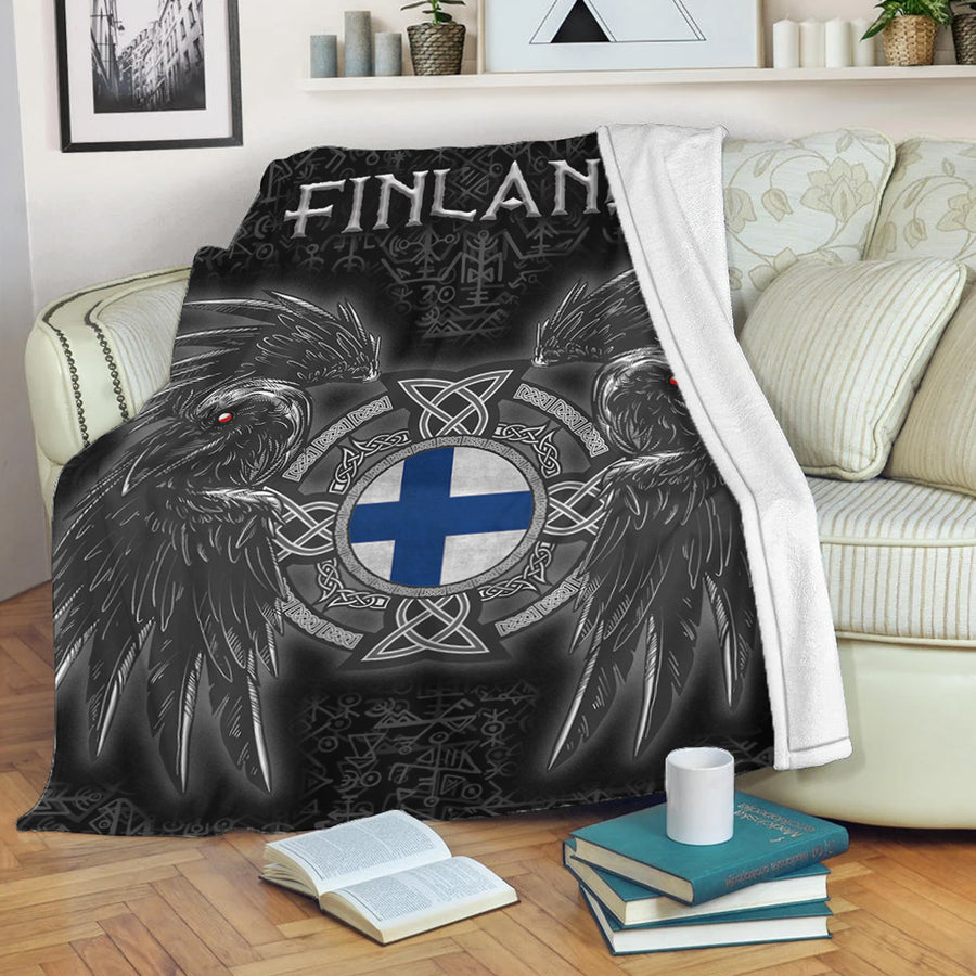 Ligerking Premium Blanket - Finland Viking Raven Blanket A95