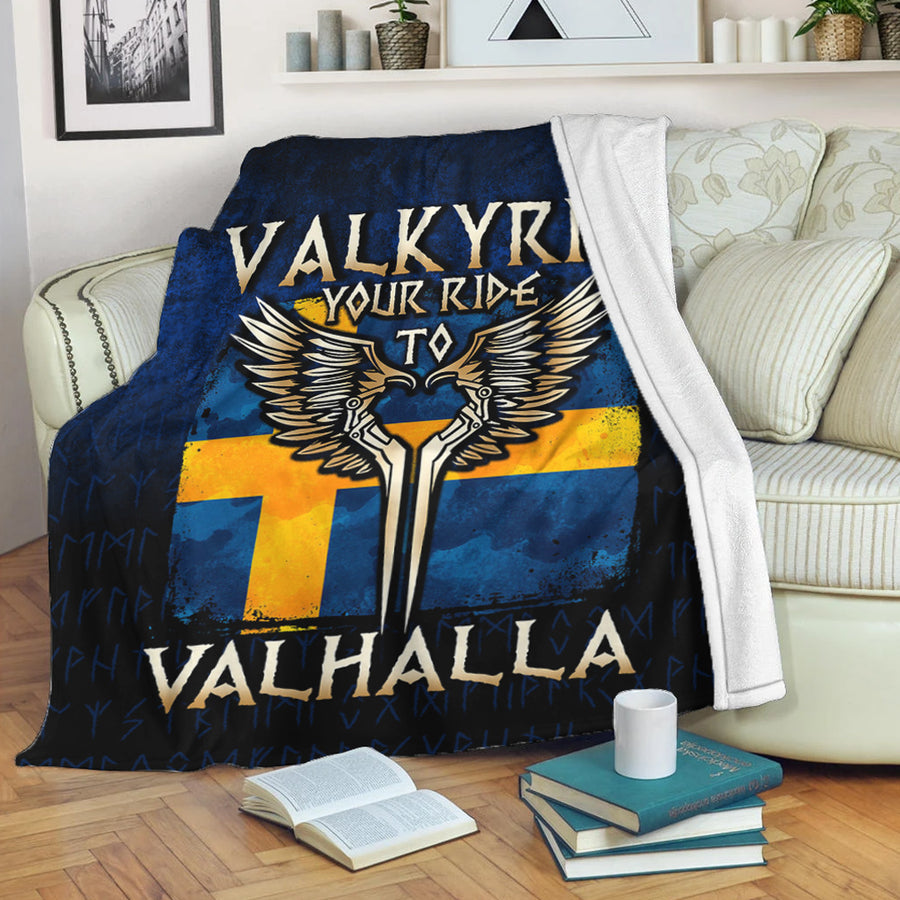 Ligerking Premium Blanket - Valkyrie Your Ride to Valhalla Sweden Premium Blanket A7
