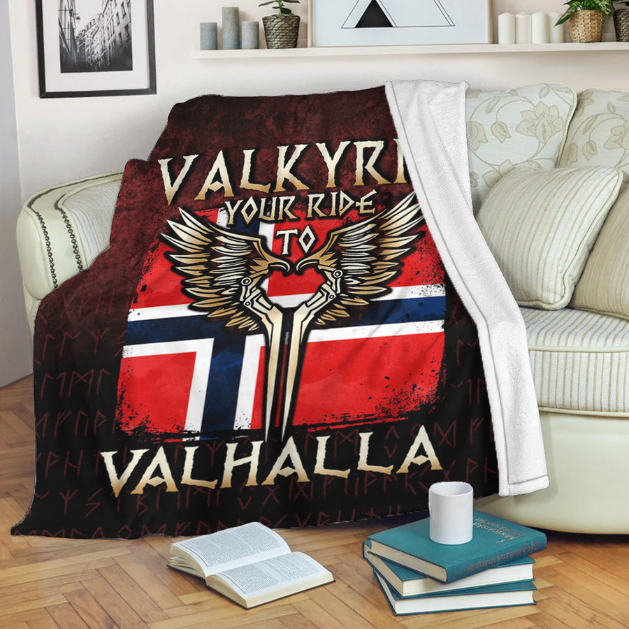 Ligerking Premium Blanket - Valkyrie Your Ride to Valhalla Norway Premium Blanket A7