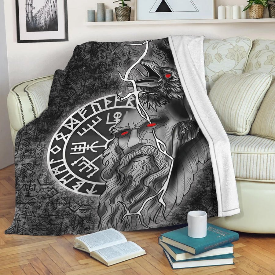 Ligerking Premium Blanket - Odin Viking Raven Of Odin Premium Blanket A95