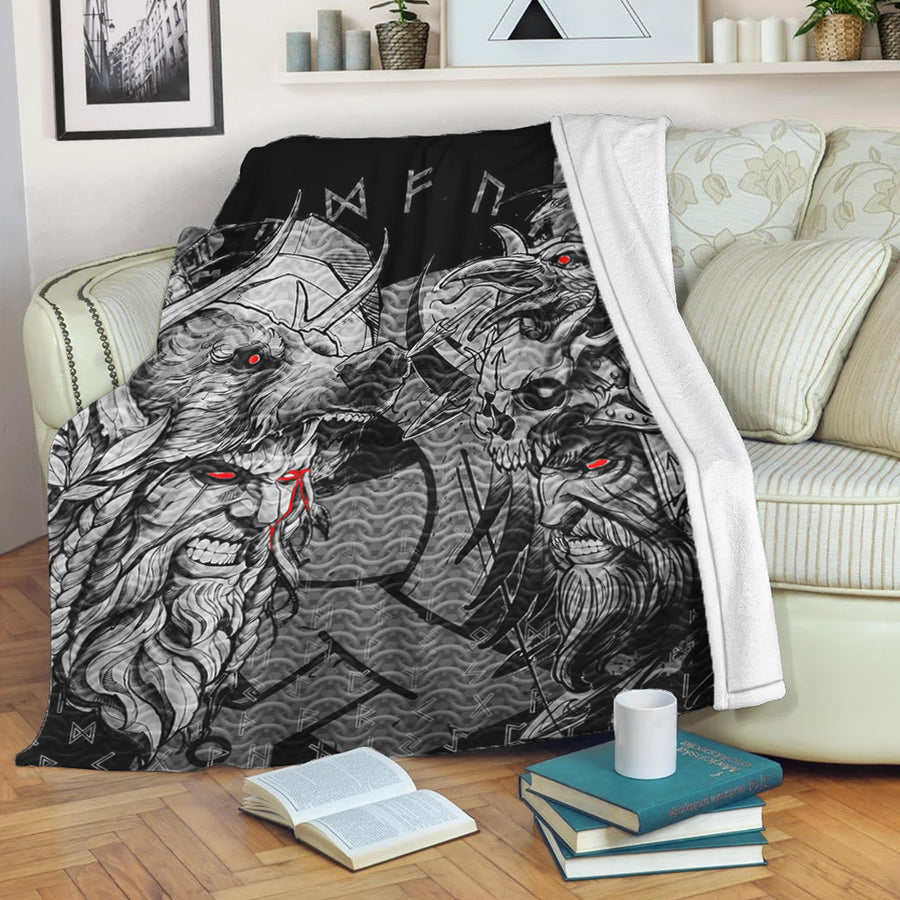 Ligerking Premium Blanket - Norse Warrior Berserker Premium Blanket A94