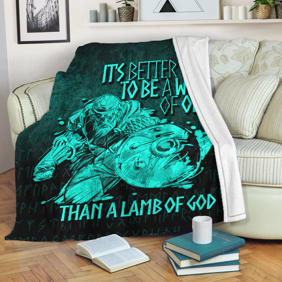 Ligerking Premium Blanket -It's Better To Be A Wolf Of Odin Than A Lamb Of God Premium Blanket A7