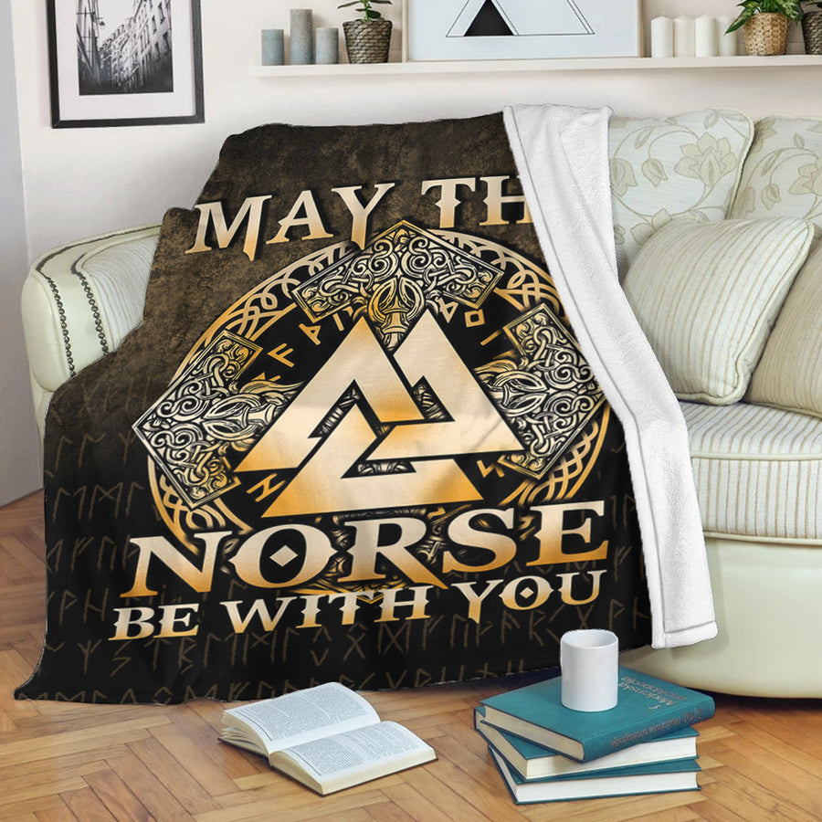 Ligerking Premium Blanket - May The Norse Be With You Viking - Gold Version Premium Blanket A7