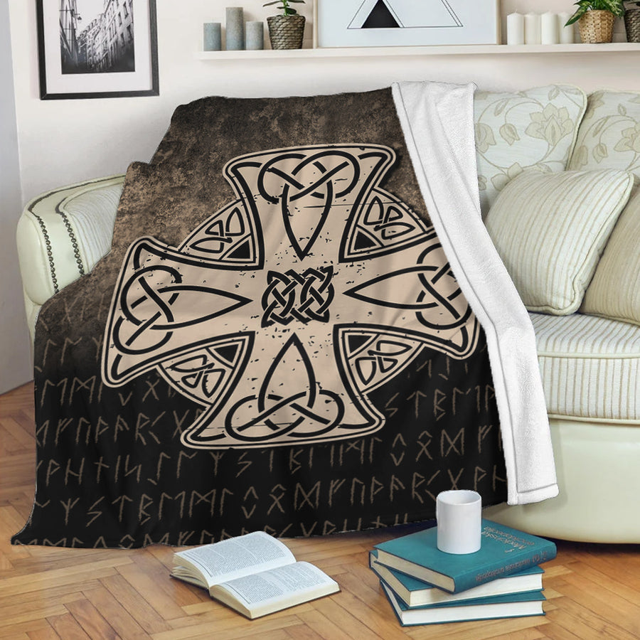 Ligerking Premium Blanket - Celtic Symbol Norse Mythology Valhalla Premium Blanket A7
