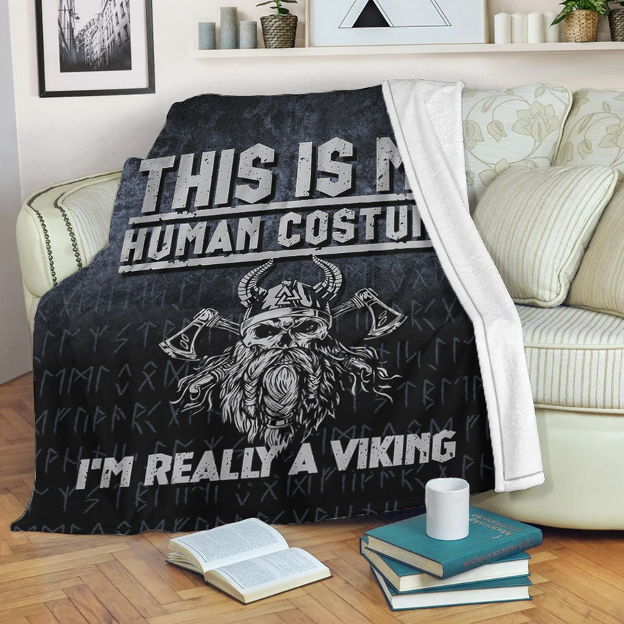 Ligerking Premium Blanket -This-Is-My-Human-Costume-I'm-Really-A-Viking Premium Blanket A7