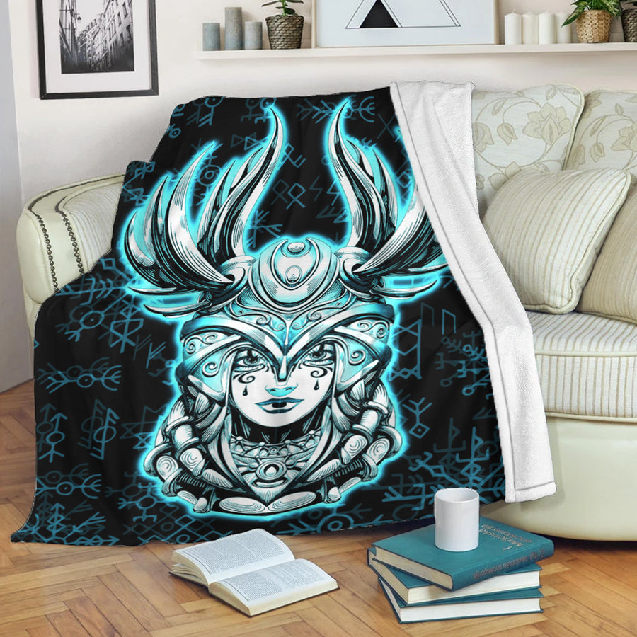 Ligerking Premium Blanket - Viking Valkyrie Turquoise Premium Blanket A95