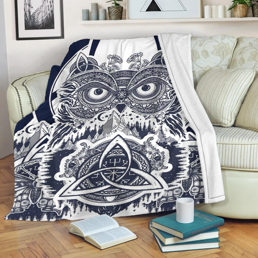 Ligerking Premium Blanket - Viking Owl Celtic Premium Blanket A35