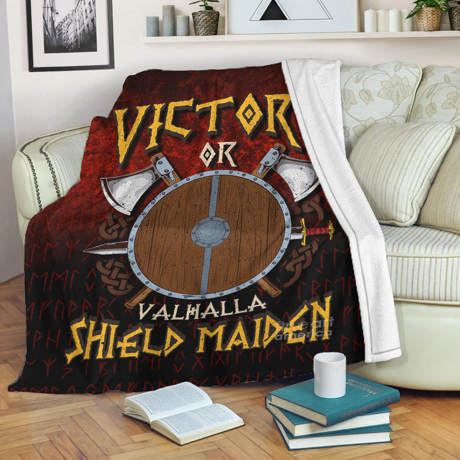 Ligerking Premium Blanket - Victory or Valhalla Shield Maiden Premium Blanket A7