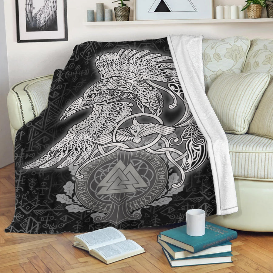 Ligerking Premium Blanket -Raven Celtic Viking Homeset Premium Blanket A95