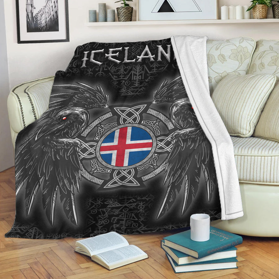Ligerking Premium Blanket - Iceland Viking Raven Premium Blanket A95