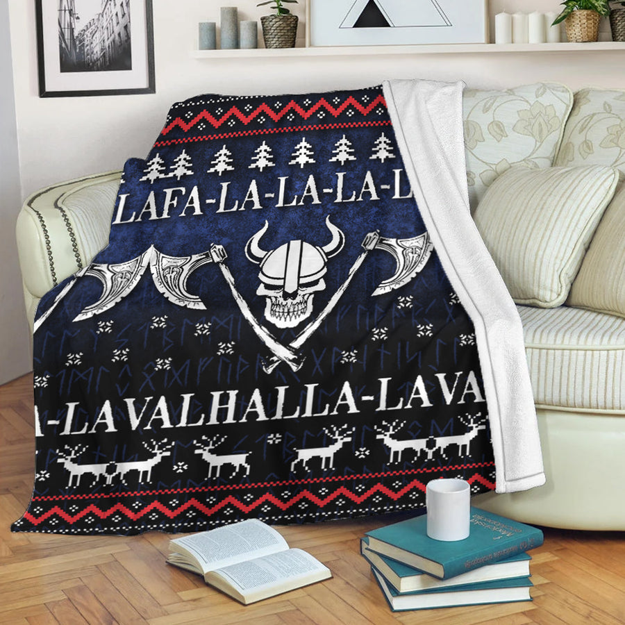 Ligerking Premium Blanket - Ugly Christmas Viking Fa La La La La Valhalla La Premium Blanket A7