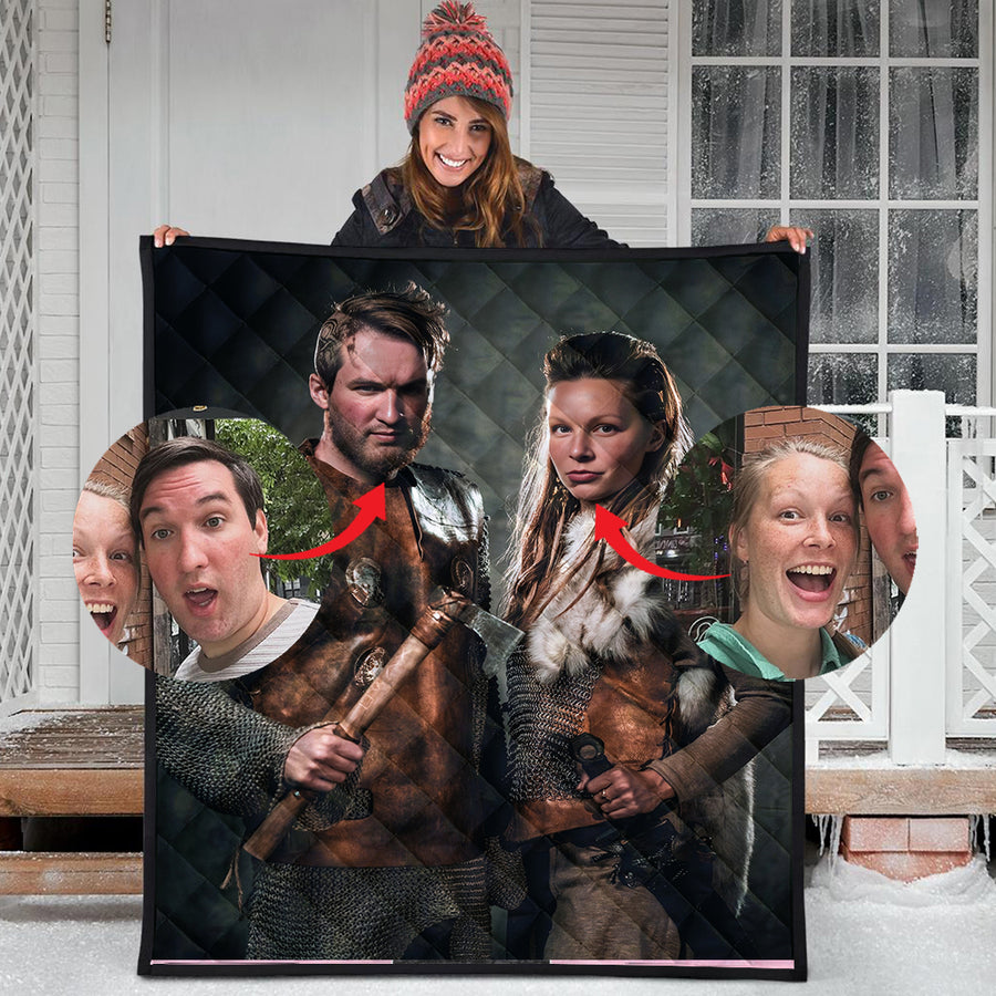Ligerking Personailzed - Personal Portrait In The Picture Couple of Lovers Ligerking Quilt A35