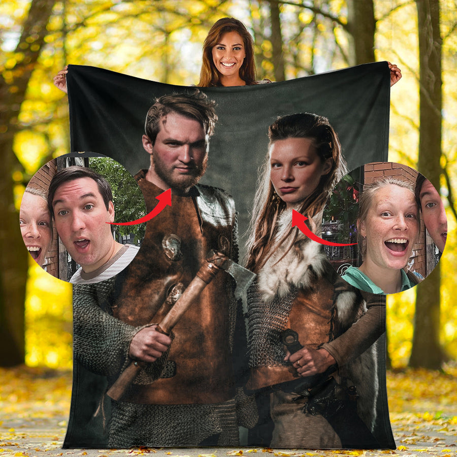 Ligerking Personailzed - Personal Portrait In The Picture Couple of Lovers Ligerking Premium Blanket A35