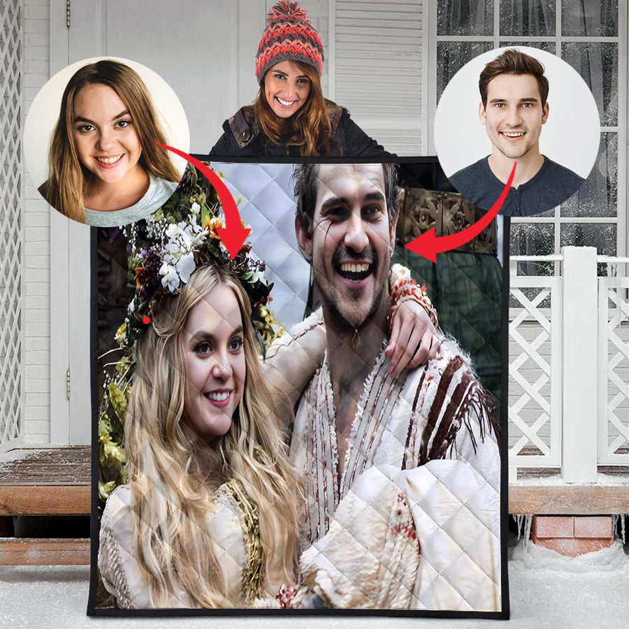 Ligerking Personailzed - Personal Portrait In The Picture Wedding Anniversary Ligerking Quilt A35
