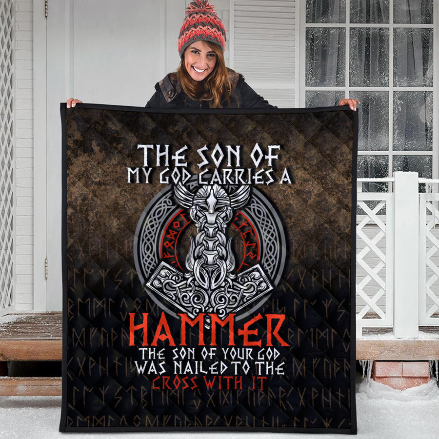 Ligerking Quilt - The Son Of My God Odin Viking Quilt A7
