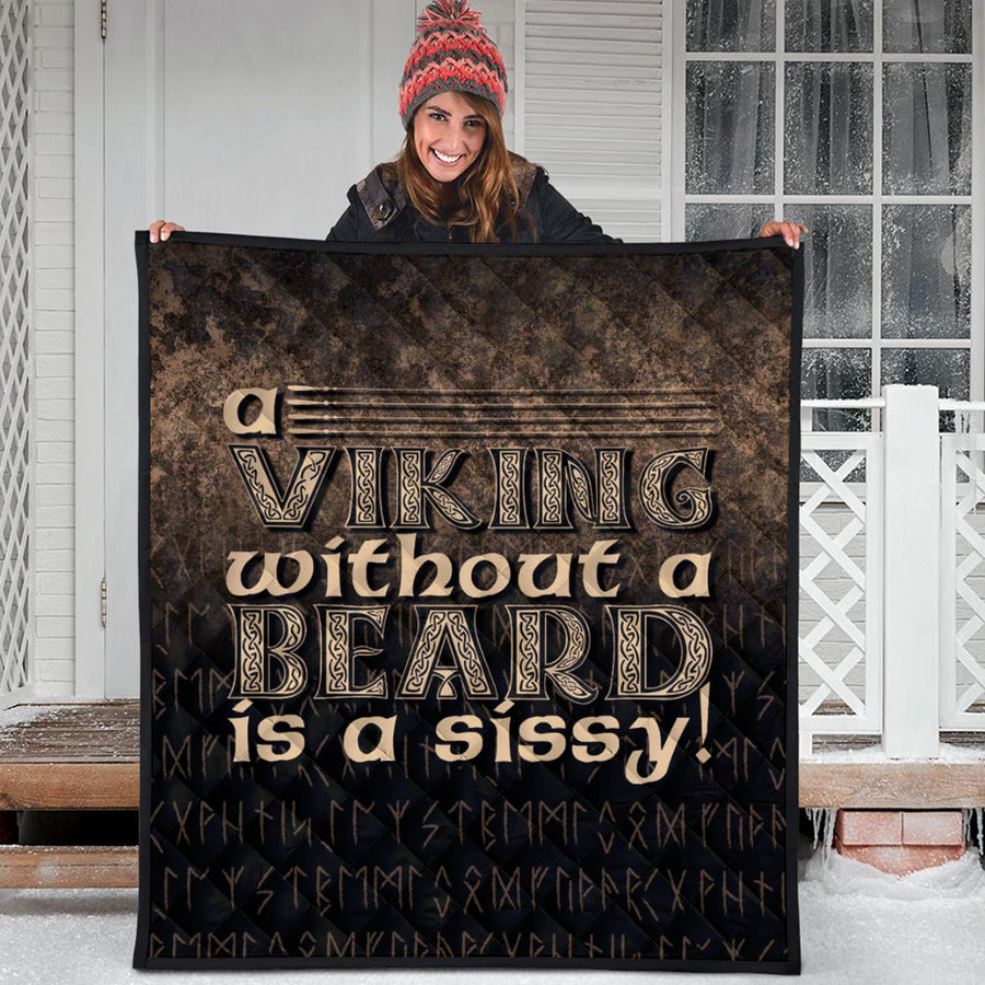 Ligerking Quilt - A Viking Without a Beard Is A Sissy! Quilt A7