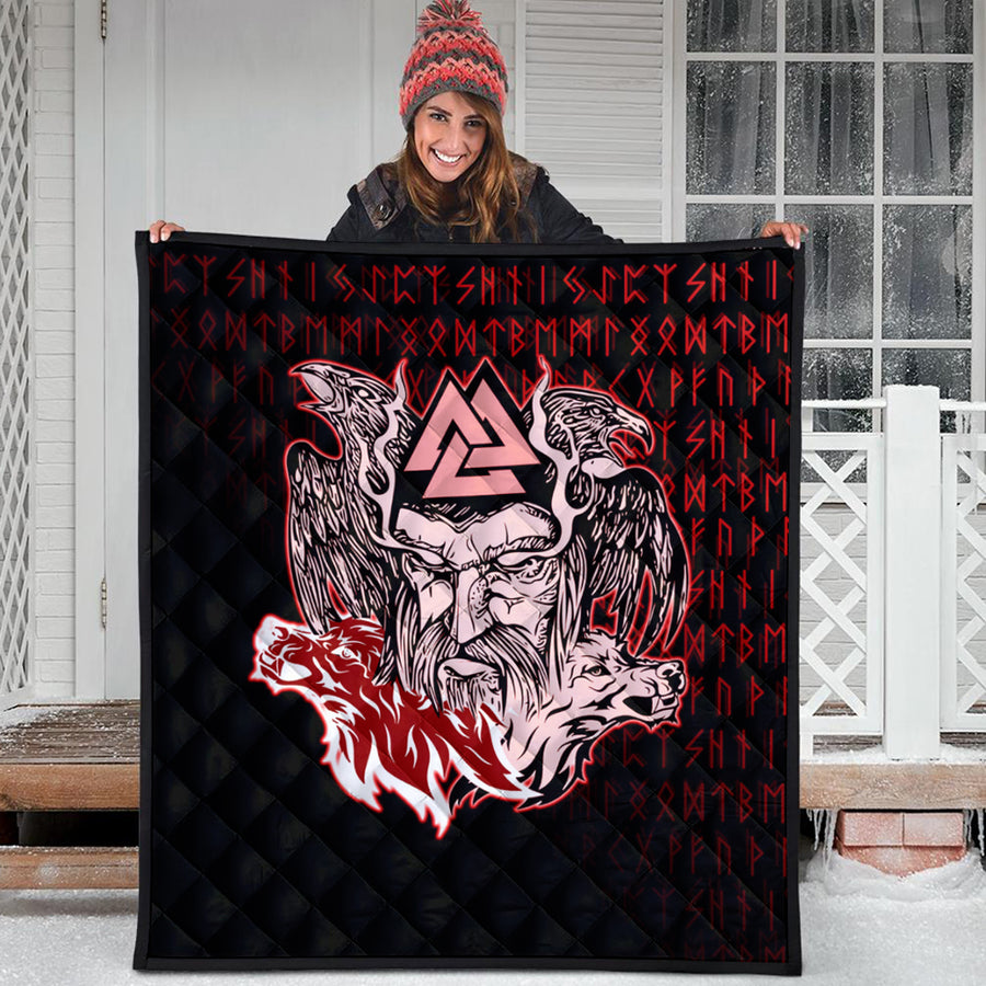 Ligerking Quilt -Odin Viking Set Red Quilt A95