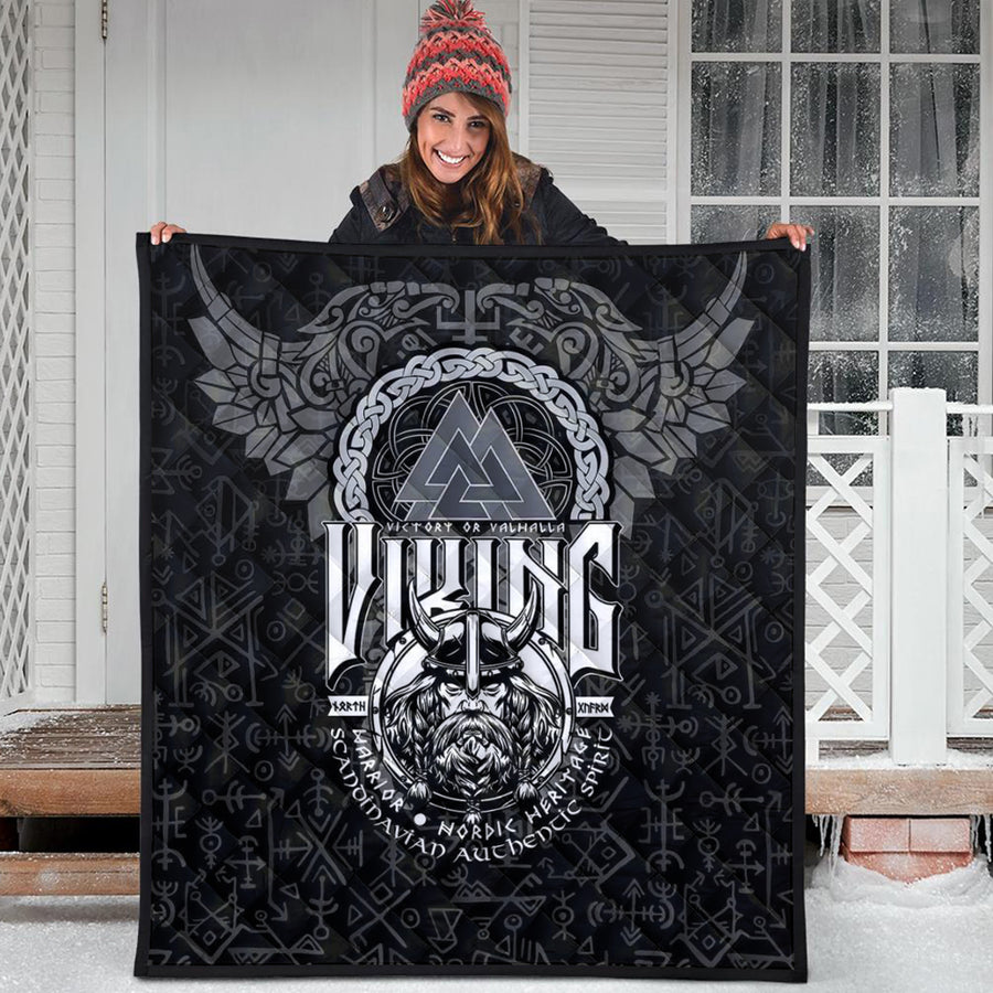 Ligerking Quilt - Viking Warrior Valknut Quilt A94