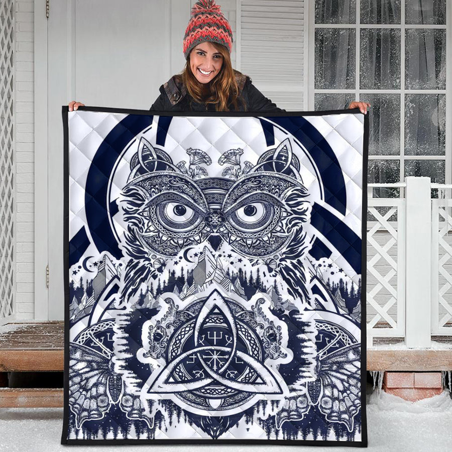 Ligerking Quilt - Viking Owl Celtic Quilt A35