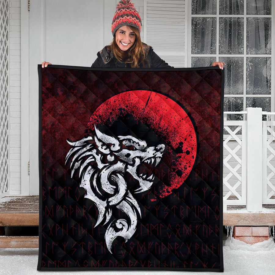 Ligerking Quilt - Viking Fenrir Monstrous Wolf Norse Quilt A7