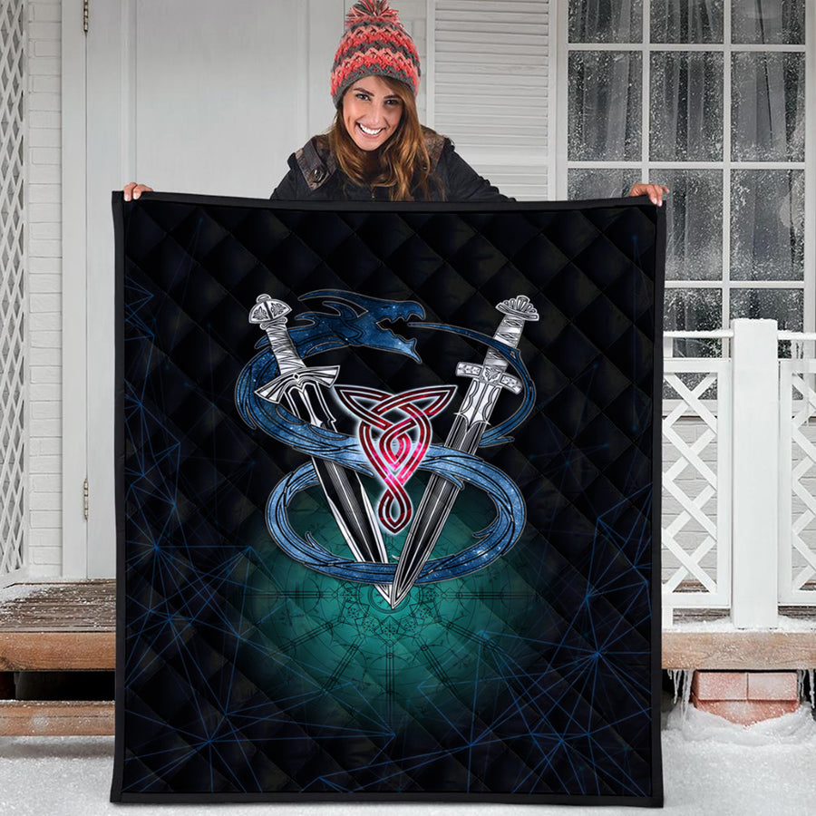 Ligerking Quilt - Dragon Sword Vegvisir Magic Quilt A35