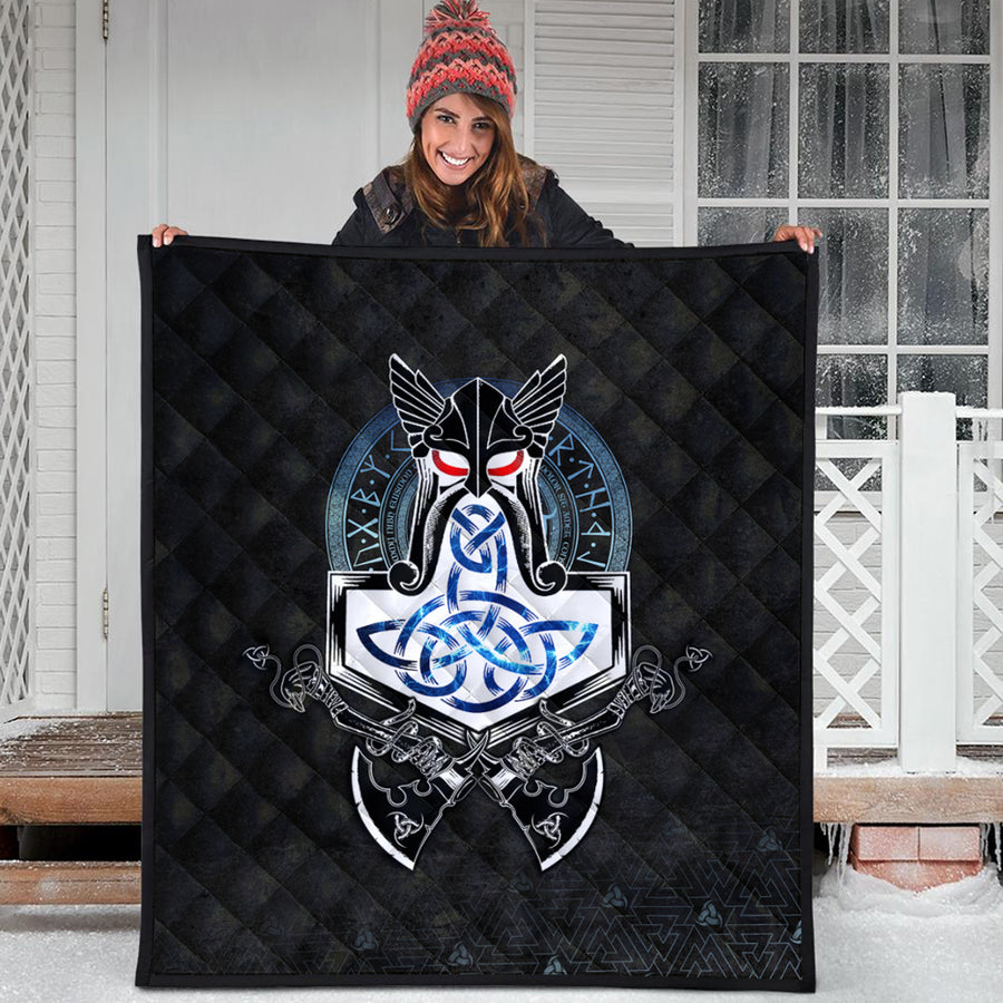 Ligerking Quilt - Mjolnir Thor Rune Valknut Quilt A35