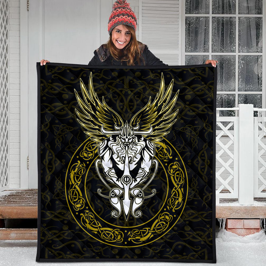 Ligerking Quilt -OdinWing Viking Gold Quilt A95