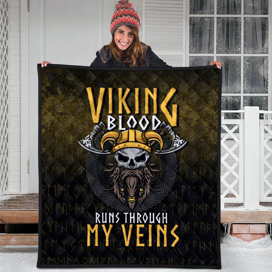 Ligerking Quilt - Viking Blood Run Through My Veins Quilt A7