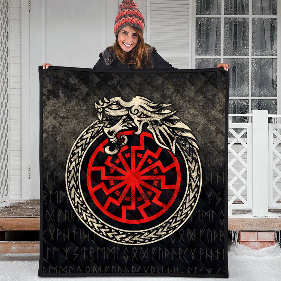 Ligerking Quilt -Viking Jormungandr Symbol Midgard Serpent Child Of Loki Quilt A7