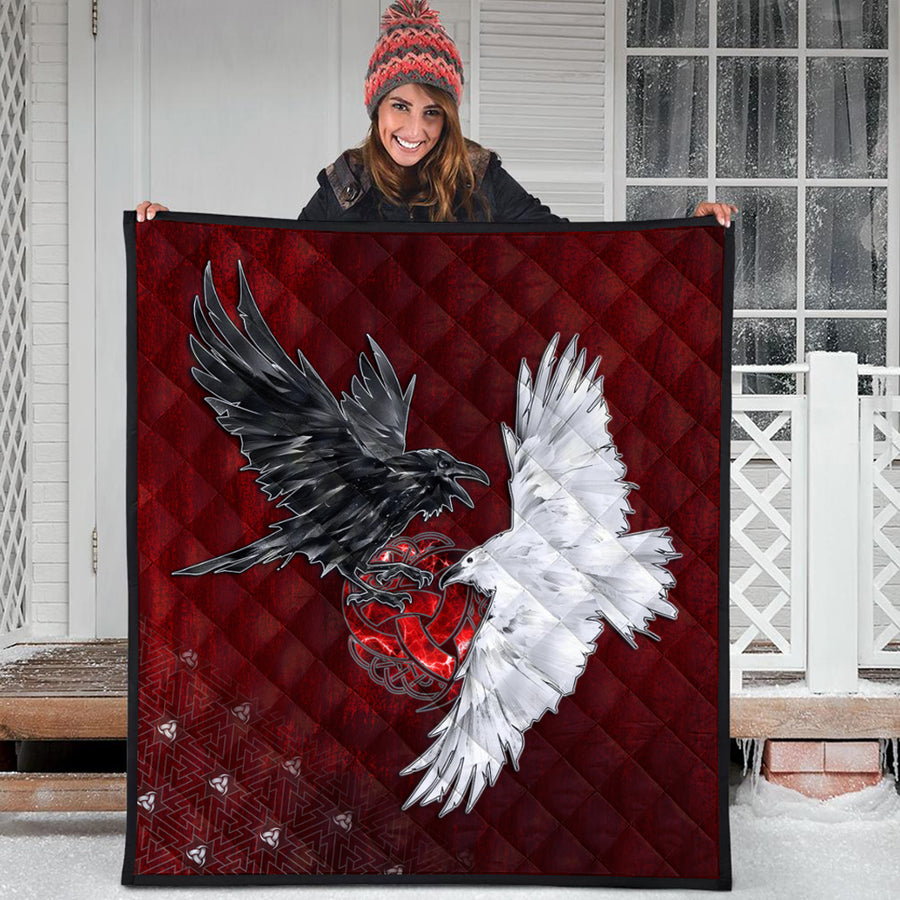 Ligerking Quilt - Hugin and Munin Triple Horns of Odin Quilt A35