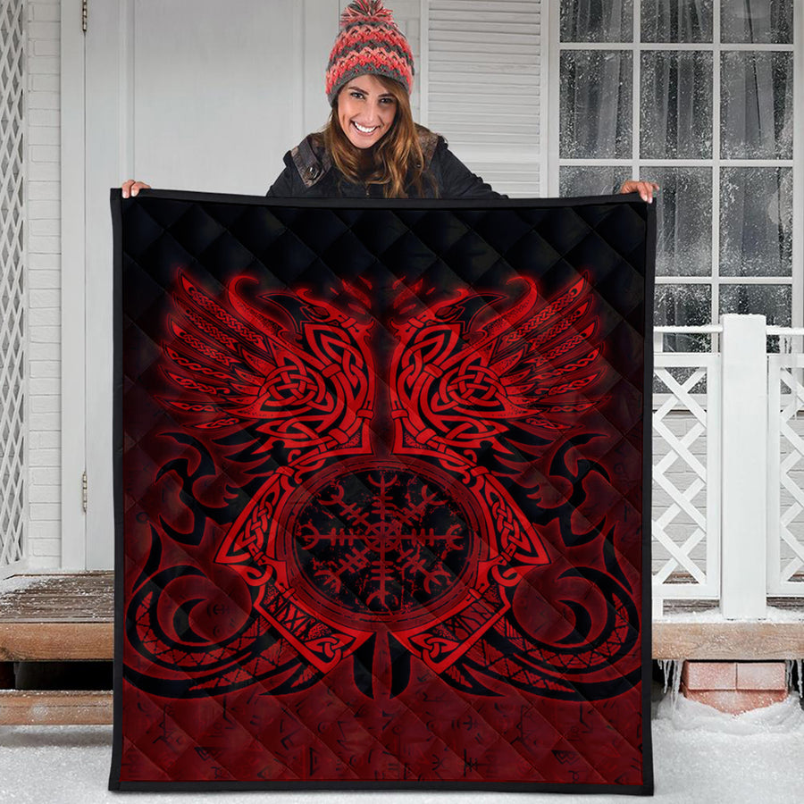 Ligerking Quilt - Two Raven Cletic Red Quilt A95